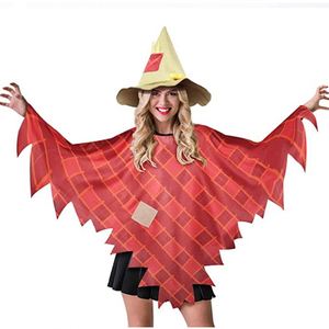 <b>Poncho</b> Cloak Hat for Women Halloween Carnival Cosplay Decoration Scarecrow Costume Set Party Supplies - Product Image 3