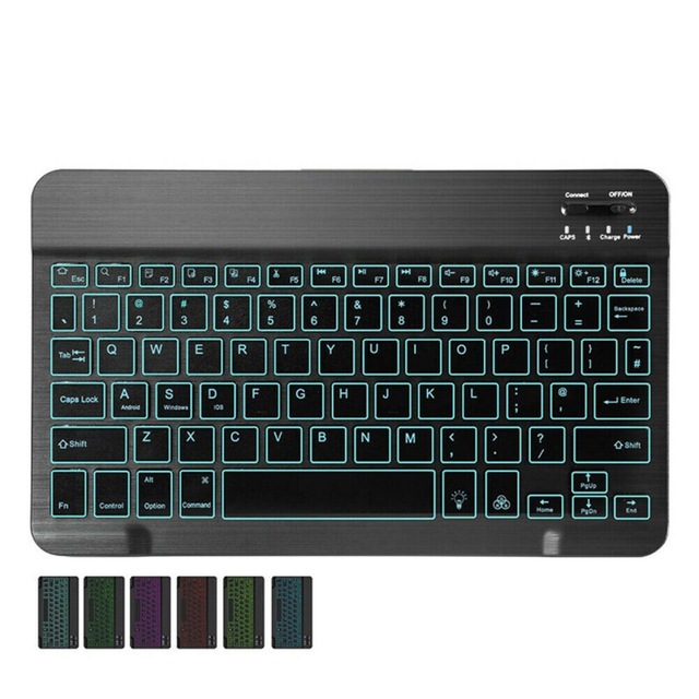 For Wireless Keyboard 78 Keys ABS Seven-Color Backlight for Phone Tablet 10-Inch 7-Inch Russian Three-Series
