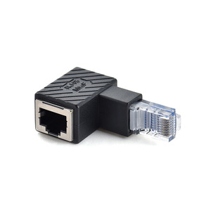 Rj45 Right Angle <b>Adapter</b> Male To Female 90 Degree Network Connector For <b>Ethernet</b> <b>Cable</b> Extension - Product Image 2