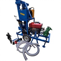 Plateforme de forage de puits d'eau portable à moteur diesel, profondeur maximale de 130 m, prix d'usine chinois