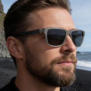 Gafas de sol Lafite con montura cuadrada para hombre, lentes polarizadas UV400 TAC, montura de Metal y plástico negro, gafas de sol de clase 2 con estuche - Product Image 2