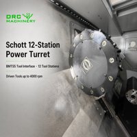 Tour CNC à banc incliné HT3M, 12 stations, tourelle motorisée BMT55, contre-plate hydraulique, pour le tournage de métaux