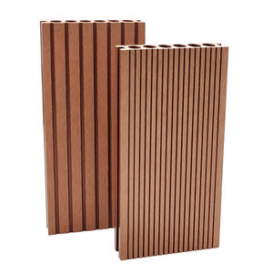 Straight Stripe WPC Outdoor Flooring Holes Waterproof Anti-Uv Wood <b>Plastic</b> Composite Garden Decking - Product Image 1
