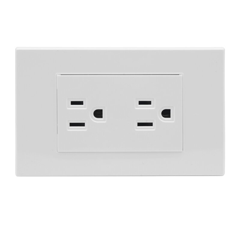 White PC Material 118 Type US Standard Electric Wall Socket 15A 6 Pin American Plug