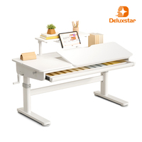 Table d'étude ergonomique pour enfant réglable en hauteur avec étagère de rangement, design moderne en bois et métal pour la maison, le bureau et la chambre à coucher