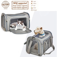 Sacs de voyage souples pliables personnalisables pour chats et chiens, approuvés par les compagnies aériennes, pour sièges de voiture, accessoires pour animaux de compagnie, MOQ flexible