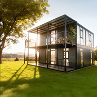Casa Contenedor Expandible de Dos Pisos con Dormitorio y Espacio de Estar, Diseño de Techo Plano de 20 Pies, Ecológica y Segura