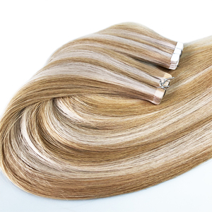Extensions de cheveux chinoises Remy 2026 en promotion, 100% russes, cuticules alignées, trame simple, invisibles, double épaisseur, vierges, à bandes adhésives, permanentes - Product Image 1