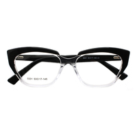 Cadres de lunettes pour femmes, lunettes optiques vintage, blocs de couleurs, lunettes classiques pour dames, montures en acétate oeil de chat