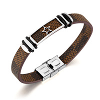 Bracelet en cuir tendance et créatif pour homme, accessoires pentagramme, bijoux de personnalité pour homme