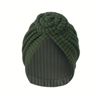 Turban côtelé à nœud donut pour femme, doux, extensible, pré-noué, style bohème ethnique, foulard, hijab musulman, bonnet, couvre-chef