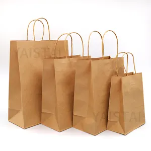 Machines making kraft paper bag wholesale kraft food packing bag with handle