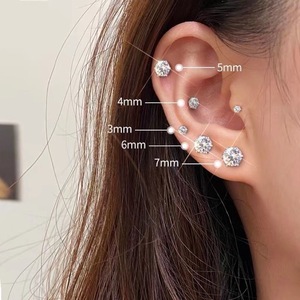 Pendientes de circonita con forma de corona para mujer, pendientes de cristal AA de seis puntas, embalaje para <span class=keywords><strong>tarjeta</strong></span> de <span class=keywords><strong>regalo</strong></span>, poste de acero inoxidable - Product Image 2