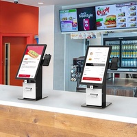terminal de paiement de commande automatique de restauration rapide de bureau sans surveillance de restaurant de 21.5 pouces