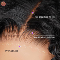 Perruques de cheveux humains blondes méchées avec dentelle frontale HD 6x6, super double drawn, cheveux vietnamiens ultra-lisses, qualité luxe