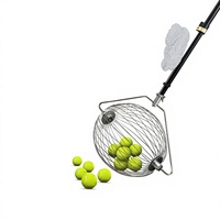 Collecteur de balles de golf, de tennis et de pickleball portable et léger, tubes de rangement pour balles de tennis avec poignée télescopique