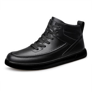 Stivaletti da uomo con lacci <span class=keywords><strong>in</strong></span> vera pelle Oxford Anti-slip stivali da moto Casual scarpe alte da uomo <span class=keywords><strong>in</strong></span> peluche - Product Image 6