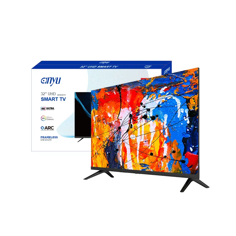 Anyu Manufacturer support customization 24 32 40 43 50 55 Led lcd Super Geral sem moldura Tv 32 Polegada Android Wifi 4k Uhd Inteligente