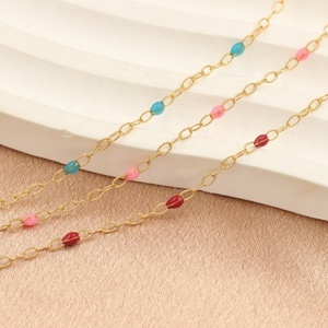 <span class=keywords><strong>โซ่</strong></span>เคลือบทองแท้ลายเรียบแบบวินเทจสำหรับทำสร้อยข้อมือ สร้อยคอ และเครื่องประดับ DIY - Product Image 3