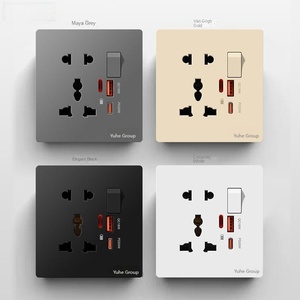 Enchufe de Pared Universal Internacional de Cinco Orificios con Interfaz Tipo-C, Puerto USB de Carga Rápida Inteligente de 18W, Panel de Cristal Zigbee - Product Image 6