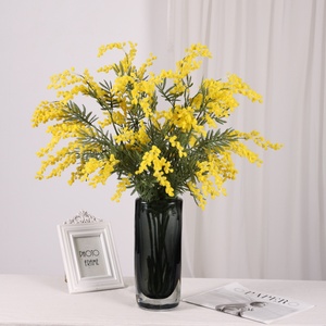 A-1885 Vente en gros de <span class=keywords><strong>fleurs</strong></span> artificielles en plastique de haute qualité, <span class=keywords><strong>fleurs</strong></span> d'acacia jaunes en vrac, <span class=keywords><strong>fleurs</strong></span> d'<span class=keywords><strong>albizia</strong></span> floquées pour la décoration de la maison et des mariages - Product Image 3