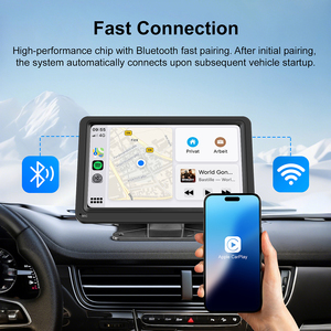 Pantalla portátil Rhythm de 7 pulgadas para automóvil con Mirror Link, transmisor FM y cámara de reversa para usuarios de Apple CarPlay y Android Auto - Product Image 3