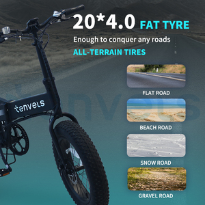 20インチ折りたたみ電動ミニバイク36V 350W高炭素鋼脂肪タイヤアルミニウム大人折りたたみ脂肪タイヤ自転車 - Product Image 4