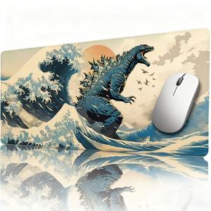 Vente chaude japonais Anime dessin animé mignon <span class=keywords><strong>jeu</strong></span> tapis de souris <span class=keywords><strong>Kanagawa</strong></span> géant vague clavier Pad bord cousu 900x400mm Base en caoutchouc étendue - Product Image 1
