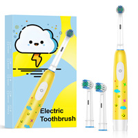 Cepillo de Dientes Eléctrico Infantil de Alta Calidad, Inteligente, Giratorio, Impermeable, con Función de Limpieza, Diseño de Dibujos Animados