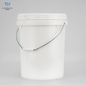 Seau de peinture en plastique blanc de 20 litres et <span class=keywords><strong>5</strong></span> gallons seau en plastique rond durable avec poignée en métal pour usage domestique et professionnel - Product Image 2
