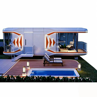 Maison Capsule Préfabriquée V9 de Luxe en Aluminium, Design Européen, Étanche et Écologique, avec Salon et Chambre, Facile à Installer