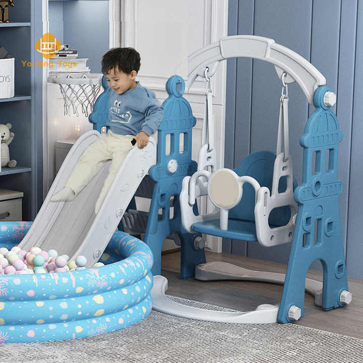 2023 nuevo diseño bebé chico tobogán y columpio interior niños plástico al aire libre Tobogan para ninos