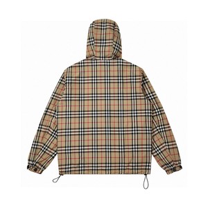 2026 New Fashion Windproof and Waterproof Vintage Checkered Bur Lightweight berry Reversible <b>Hooded</b> <b>Jacket</b> for <b>Men</b> - Product Image 3