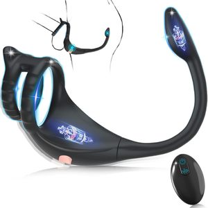 Anneau vibrant <span class=keywords><strong>pour</strong></span> pénis avec mini-balle, stimulateur anal, masseur de prostate, anneau pénien, vibrateurs masculins <span class=keywords><strong>pour</strong></span> le plaisir des hommes - Product Image 1