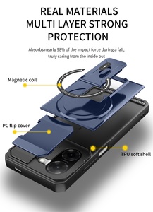 Coques de téléphone portable robustes avec béquille et protection d'objectif pour iPhone 17 16 15 14 13 Pro Max 11 Plus Samsung Xiaomi - Product Image 5