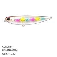 Leurre Artificiel Flottant en Acier Inoxydable de 12g et 85mm – Leurre Crayon Imprimé pour Bar, Perche, Pargo – Idéal pour la Pêche en Mer