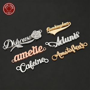 JACK FANG Custom Metal 3D Embossed Logo Label For Garment Laser Cut Plated Brand <b>Name</b> <b>Tag</b> - Product Image 4