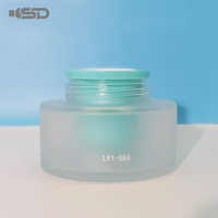 Ensemble de bouteilles en verre de pots de crème transparents personnalisés du fournisseur 15g 50g verre dépoli blanc pour les soins de la peau et les emballages cosmétiques