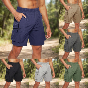 Shorts cargo décontractés pour hommes en polyester/spandex respirant, anti-plis, taille élastique, multi-poches, grandes tailles, fabriqués au Bangladesh - Product Image 2