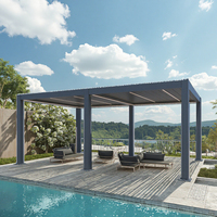 Pergola motorisée en aluminium, imperméable, bâtiments de jardin de luxe, système rétractable bioclimatique, pergola bioclimatique extérieure