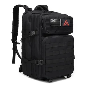 45L Black High Quality Rucksack Tactical Backpack Waterproof Gym Multi-functional Sports Travel Large Capacity Backpack