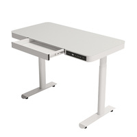 55X24 Pouces Électrique Smart Moderne Durable Écologique Hauteur Réglable Bureau En Verre Trempé Double Tiroirs 4 Mémoire