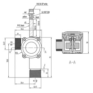 Low <strong>Flow</strong> Rate Range Water <strong>Flow</strong> <strong>Sensor</strong>, <strong>1</strong>/2'' Electronic <strong>Flow</strong> <strong>Sensor</strong> for <strong>Liquid</strong> - Product Image 5