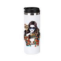 Thermos en acier inoxydable à double paroi de 450 ml avec design personnalisé, gobelet à sublimation vierge, bouteille d'eau
