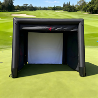 Maison simulateur de golf gonflable personnalisée, terrain d'entraînement de golf, enceinte de simulation de golf 6, tente d'enceinte avec écran d'impact