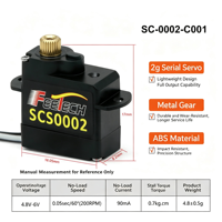 Moteur Micro DC SC-0002-C001 6V 0.7kg.cm à Engrenage Métallique, Servo Série TTL pour Modèles RC, Articulations de Robots, Kits DIY et Kits Éducatifs