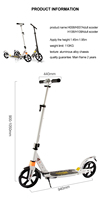 Scooter plat pliable facile PU Kick Scooter avec grandes roues Scooter adulte Push Scooter pour adultes