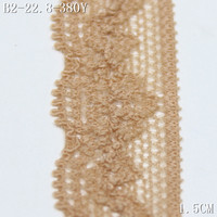 Dentelle élastique étroite de 1,5 cm rose et marron clair, bordure en dentelle douce extensible pour lingerie féminine, soutien-gorge, sous-vêtements, couture
