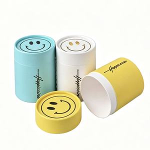 Boîte en papier cylindrique avec logo personnalisé et design visage souriant, emballage cadeau pour parfum, huile essentielle, aliments, cosmétiques, emballage cadeau - Product Image 2