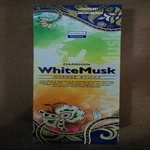 Vente chaude, bâtonnets d'encens au musc blanc parfumé populaire, marque Darshan, emballage hexagonal, vente en gros - Product Image 2